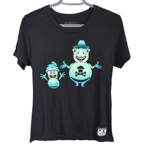Johnny Cupcakes Black Tee with‎ Blue Front/Back Graphic Women's Size Large